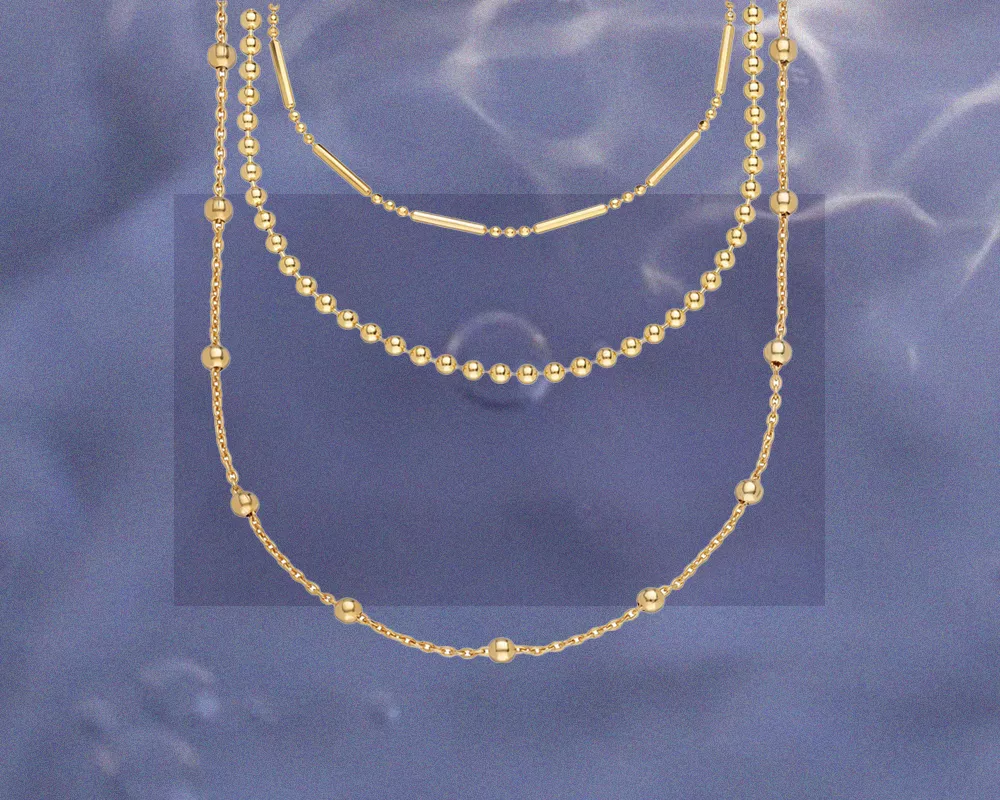 Gold ball layered necklace