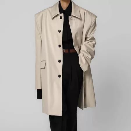 Ghent Padded Shoulder Trench