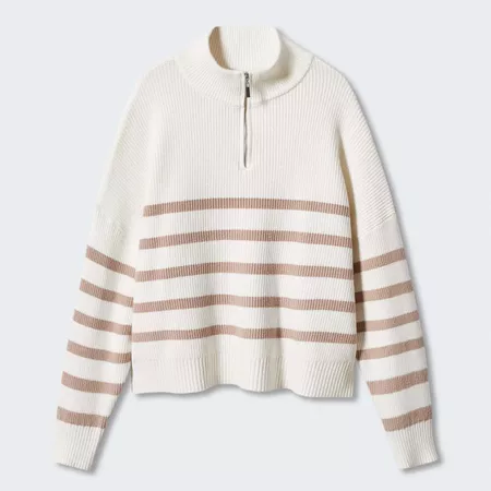 Striped Sweater With Zipper