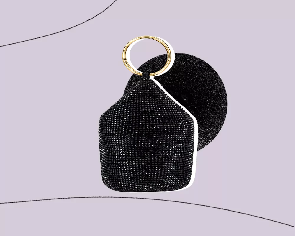 Black rhinestone handbag