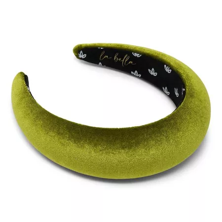 La Bella Olive Green Velvet Halo Headband