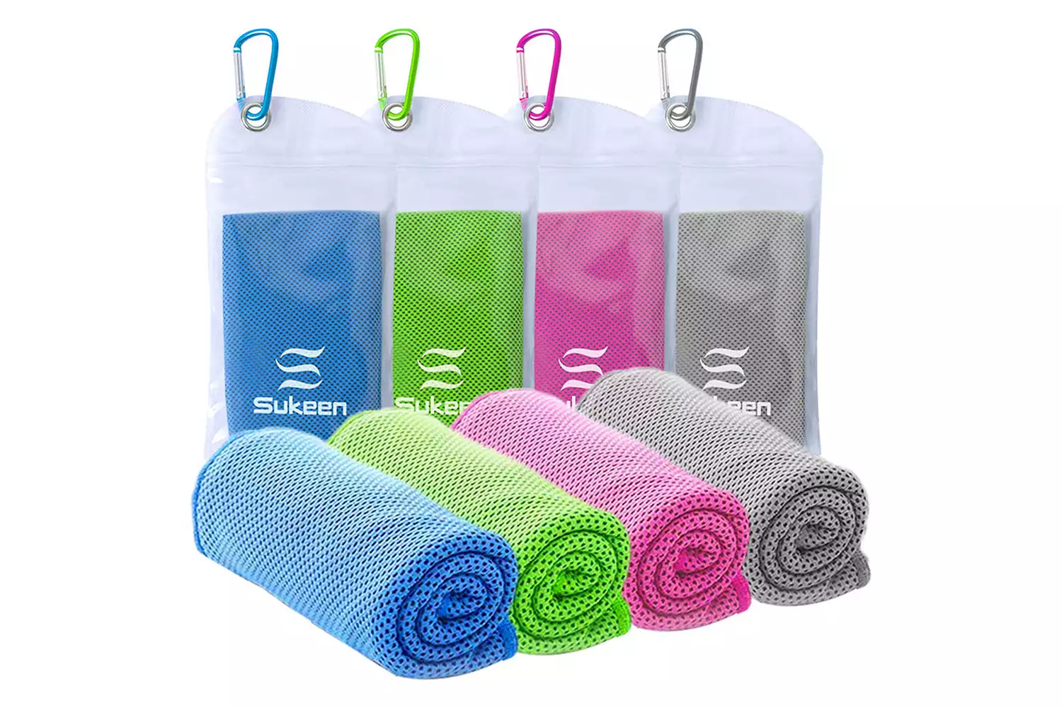 Sukeen [4 Pack Cooling Towel (40&quot;x12&quot;), Ice Towel, Soft Breathable Chilly Towel, Microfiber Towel for Yoga, Sport, Running, Gym, Workout,Camping,...