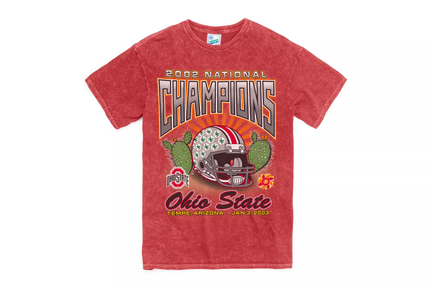 OHIO STATE BUCKEYES 2002 NATIONAL CHAMPS ROCKER '47 VINTAGE TUBULAR TEE