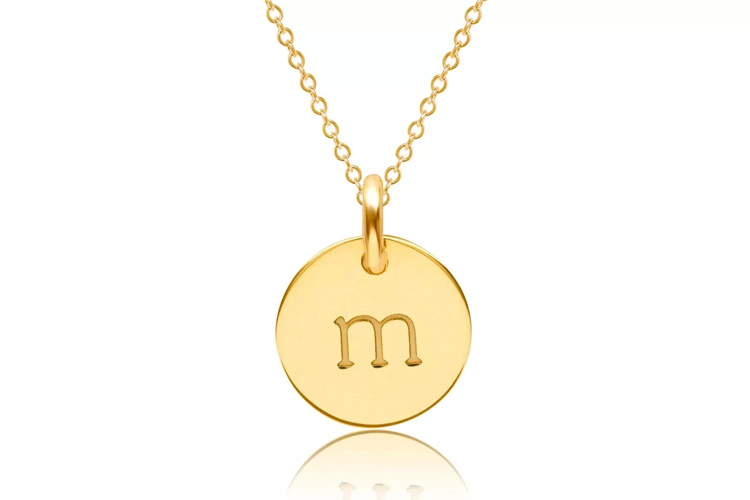 Tiny Tags Gold Initial Circle Necklace
