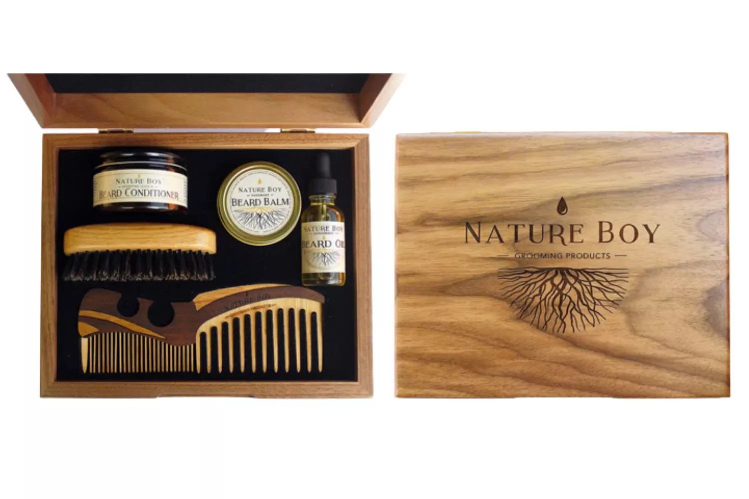 Nature Boy Deluxe Beard Kit with Connoisseurs Grooming Box