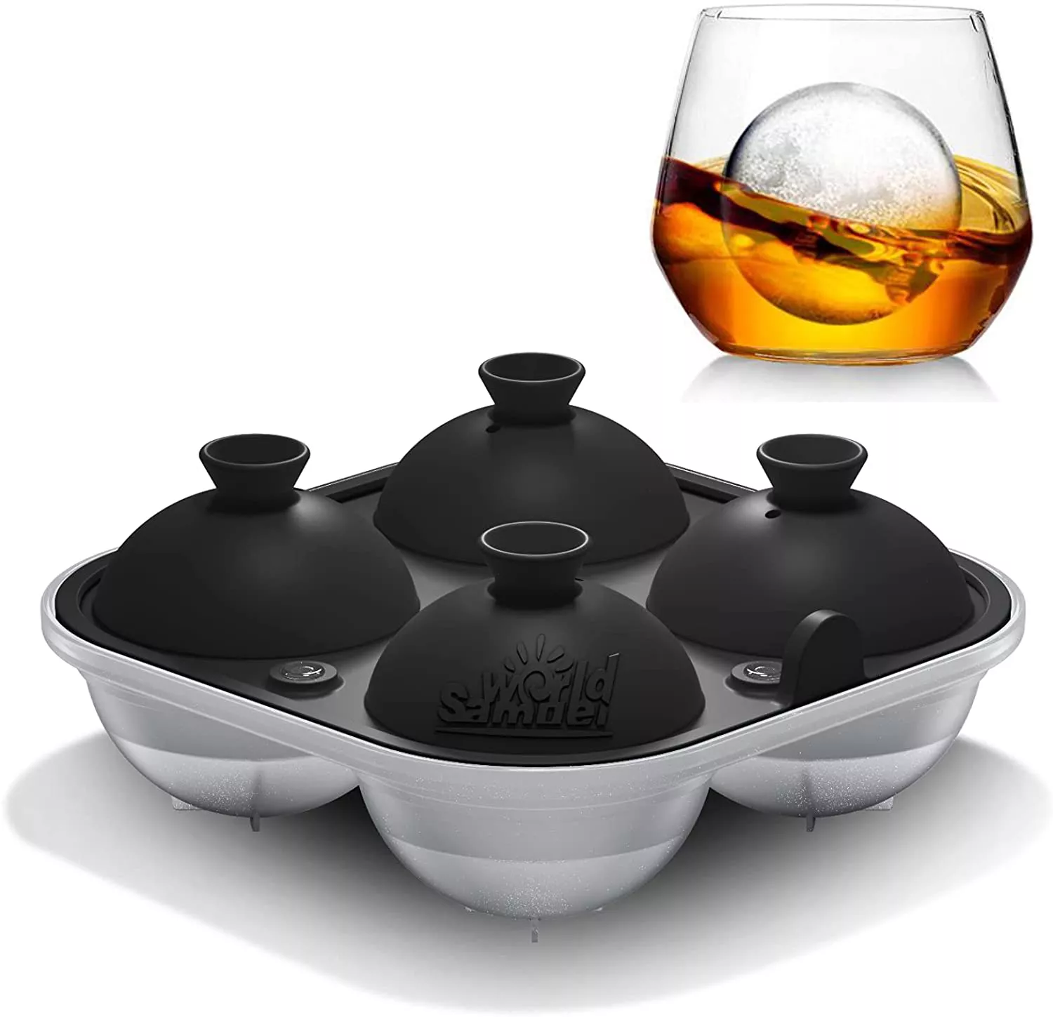 Samuelworld Large Sphere Ice Tray - 2.5 inches Ice Mold for Cocktail and Scotch