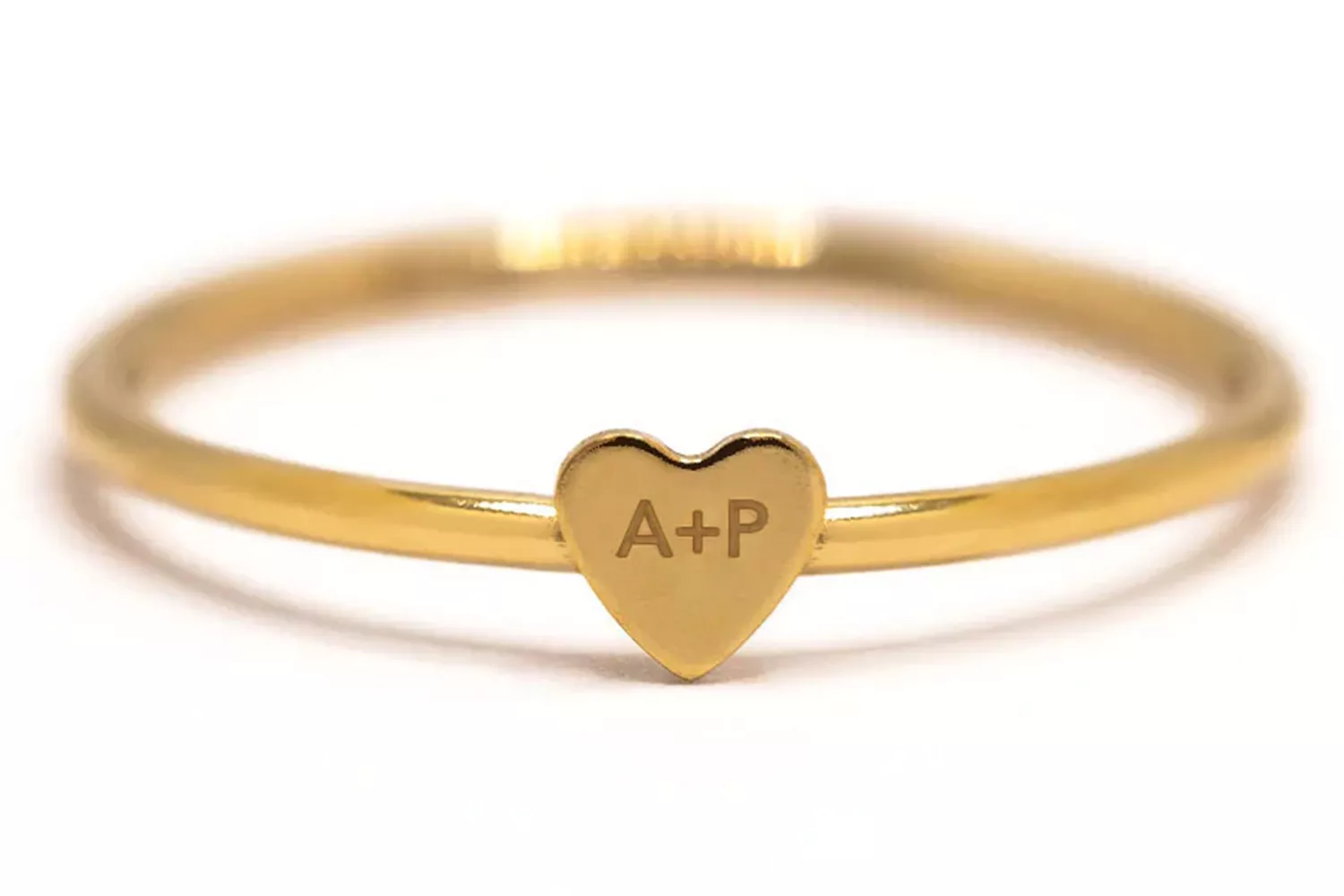 Amyo Tiny Heart Couple Initial Ring