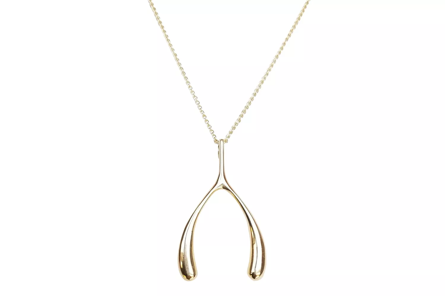 Jane Win Lucky Gold Wishbone Pendant