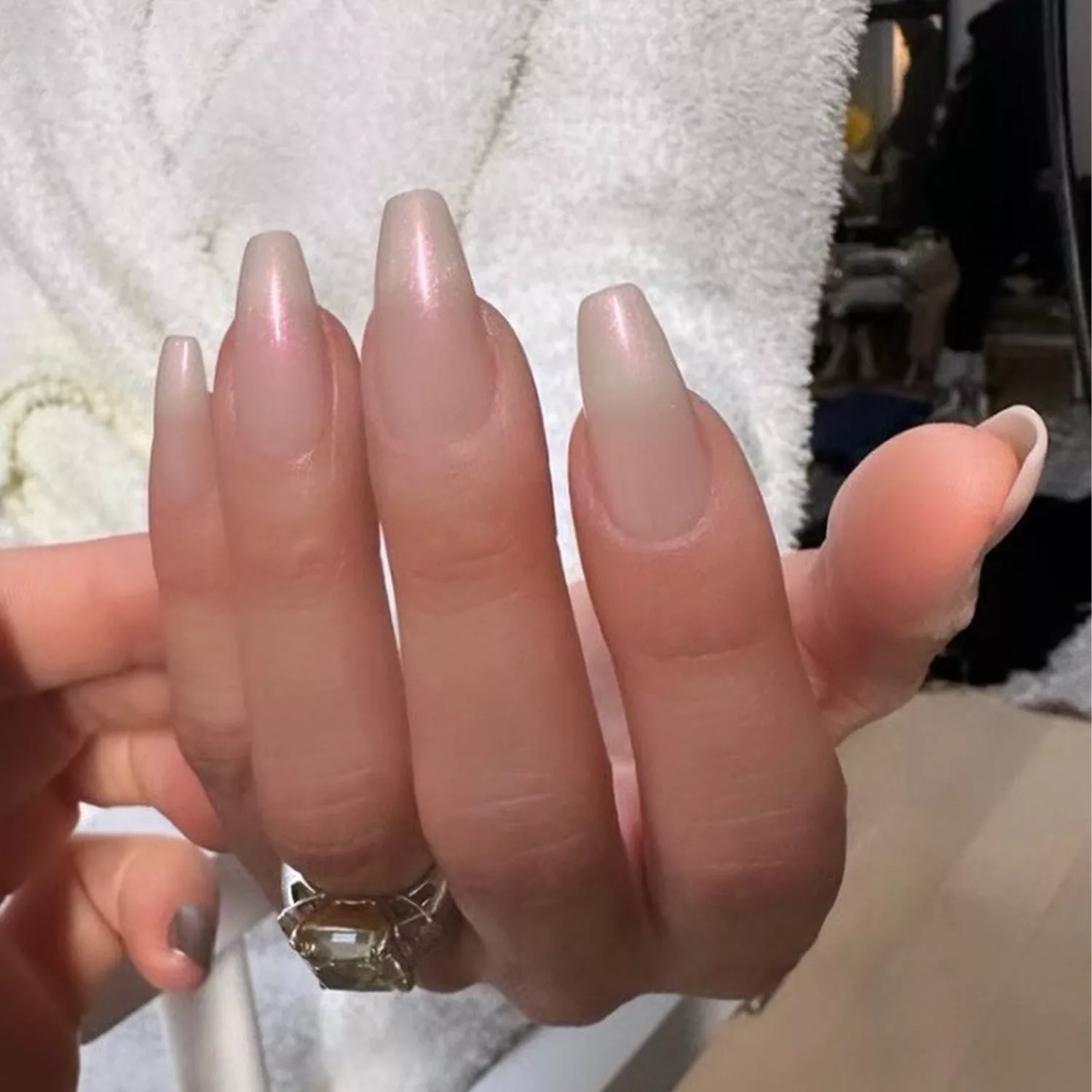 Jennifer Lopez's opal French manicure