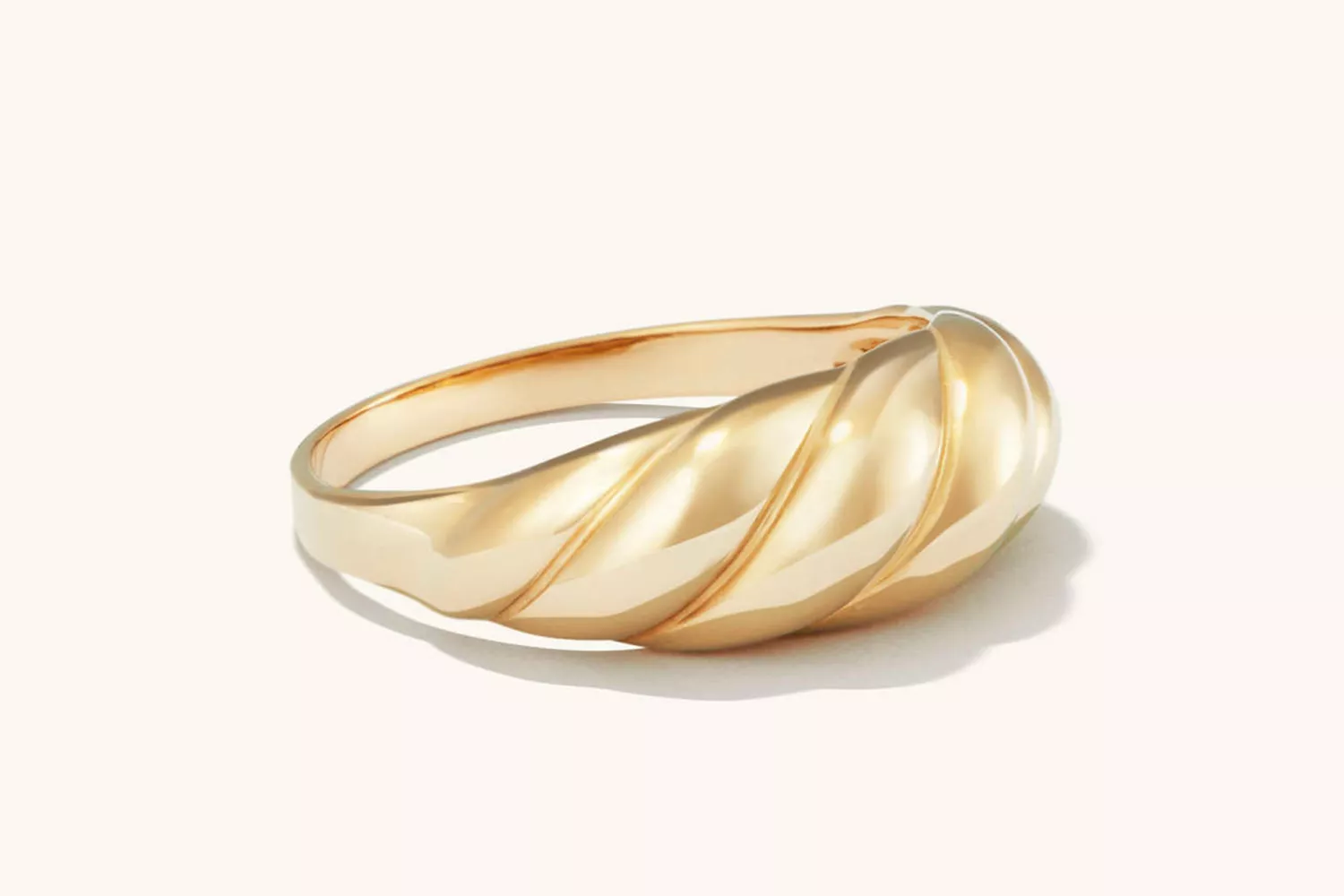 Thin Croissant Dome Ring