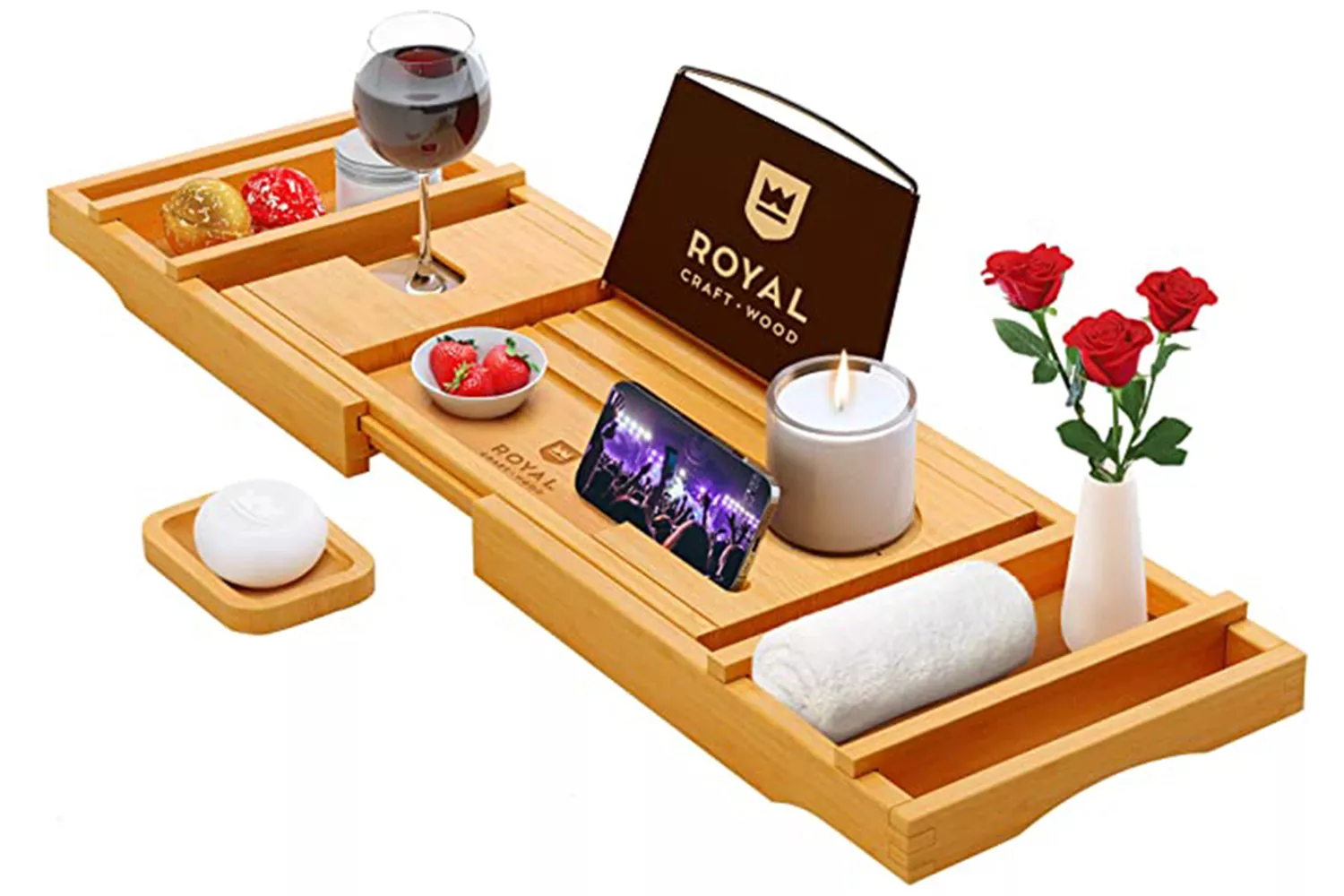 Royal Craft Wood Luxury Bathtub Caddy Tray