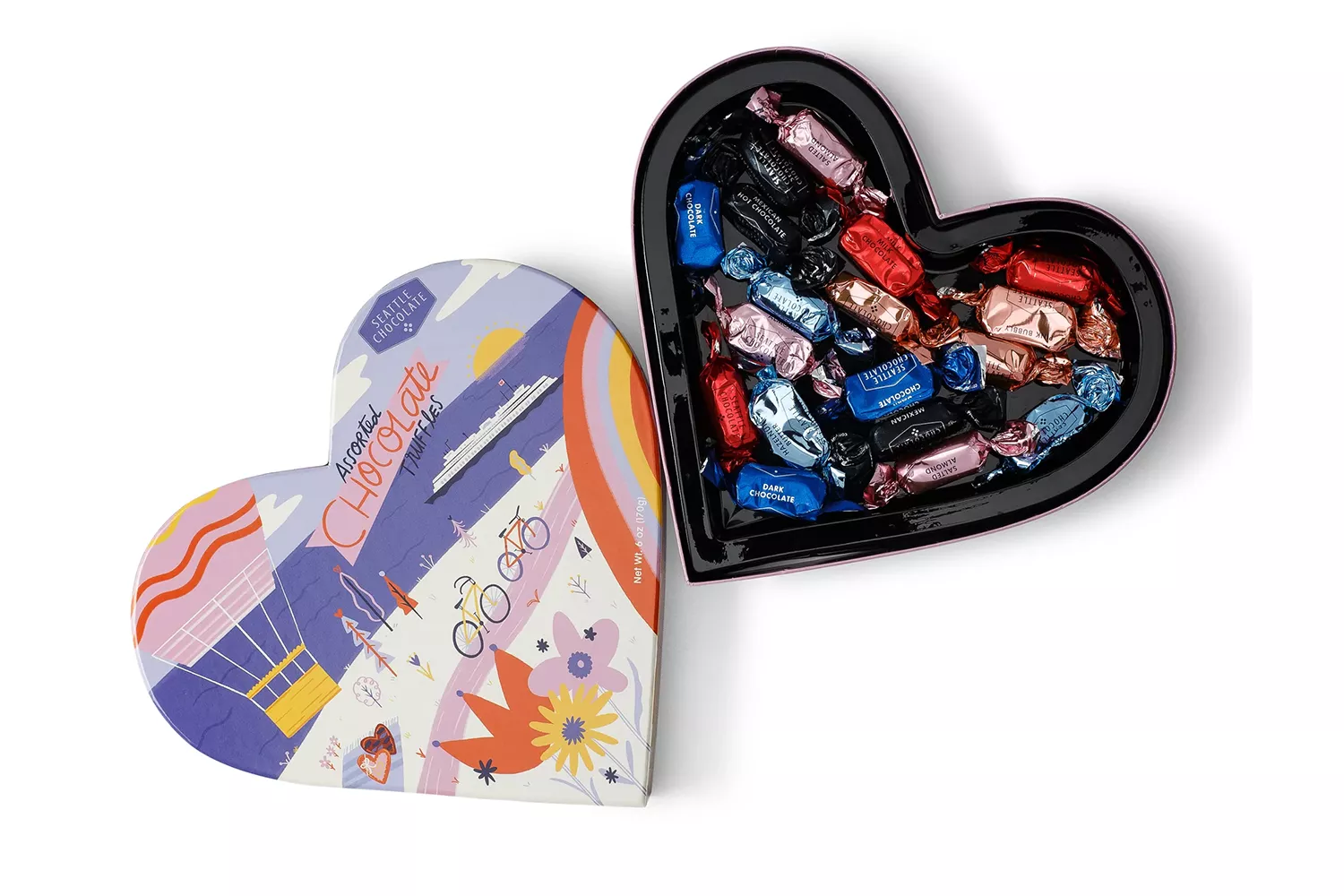 Seattle Chocolate Take Me Anywhere Heart Box 