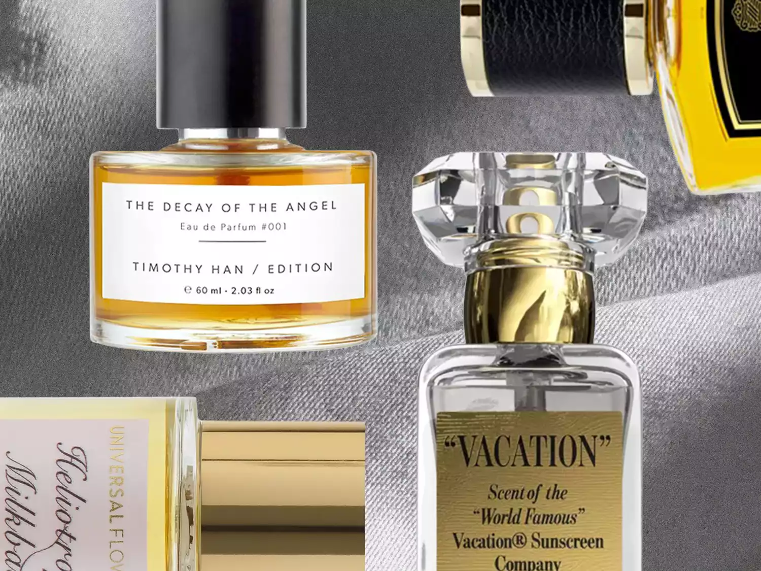 Best niche fragrances on a grey background
