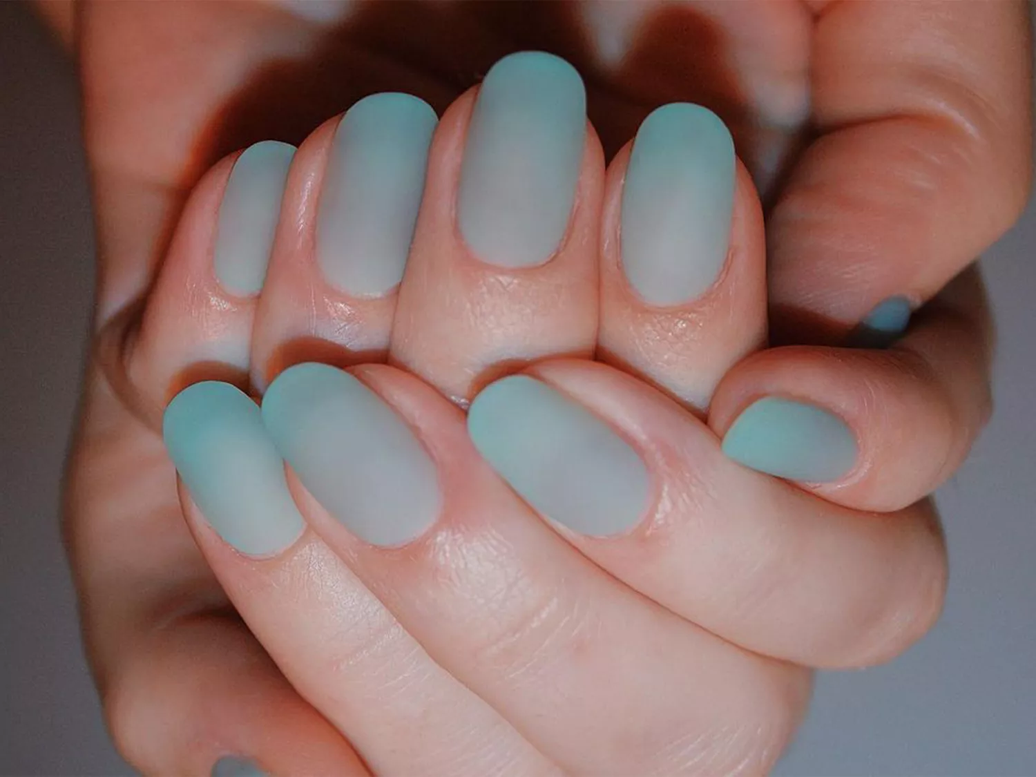 Blue sea glass nails